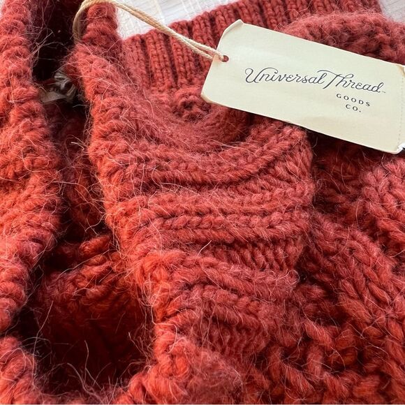 Universal Thread NEW Terracotta Chunky Mock Cable Knit Cozy Comfy Sweater SZ S - Picture 9 of 15